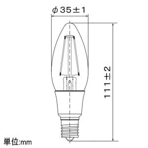 アイリスオーヤマ 【販売終了】LEDフィラメント電球 シャンデリア形 ホワイトタイプ 小形電球25形相当 昼白色 E17口金 調光器対応 LEDフィラメント電球 シャンデリア形 ホワイトタイプ 小形電球25形相当 昼白色 E17口金 調光器対応 LDC2N-G-E17/D-FW 画像3