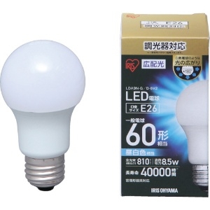アイリスオーヤマ 【販売終了】LED電球 一般電球形 広配光タイプ 一般電球60形相当 昼白色 E26口金 調光器対応 LDA9N-G/D-6V2