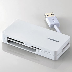 ELECOM 【生産完了品】USB3.0高速メモリカードリーダ 3スロット 38メディア対応 ホワイト USB3.0高速メモリカードリーダ 3スロット 38メディア対応 ホワイト MR3-K012WH