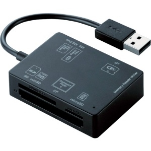 ELECOM USB2.0メモリリーダライダ 5スロット 58メディア対応 ブラック USB2.0メモリリーダライダ 5スロット 58メディア対応 ブラック MR-A012BK