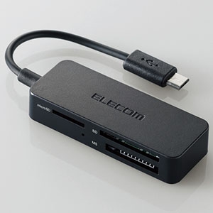 ELECOM タブレット・スマホ専用USB2.0メモリリーダライタ 3スロット 50メディア対応 タブレット・スマホ専用USB2.0メモリリーダライタ 3スロット 50メディア対応 MRS-MB05BK