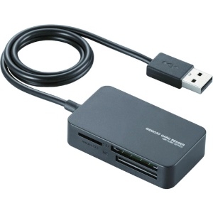 ELECOM USB2.0小型メモリリーダライタ 4スロット 54メディア対応 ブラック USB2.0小型メモリリーダライタ 4スロット 54メディア対応 ブラック MR-A39NBK