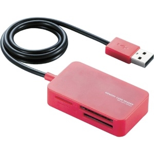 ELECOM USB2.0小型メモリリーダライタ 4スロット 54メディア対応 レッド USB2.0小型メモリリーダライタ 4スロット 54メディア対応 レッド MR-A39NRD