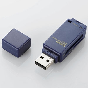 ELECOM 【生産完了品】USB2.0メモリリーダライタ 2スロット 34メディア対応 ブルー MR-K011BU