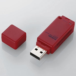 ELECOM 【生産完了品】USB2.0メモリリーダライタ 2スロット 34メディア対応 レッド MR-K011RD