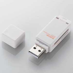 ELECOM 【生産完了品】USB2.0メモリリーダライタ 2スロット 34メディア対応 ホワイト USB2.0メモリリーダライタ 2スロット 34メディア対応 ホワイト MR-K011WH