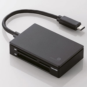 ELECOM Type-C搭載USB3.1メモリリーダライタ 3スロット 38メディア対応 Type-C搭載USB3.1メモリリーダライタ 3スロット 38メディア対応 MR3C-A010BK