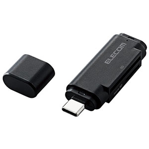 ELECOM USB Type-Cメモリリーダライタ 2スロット 34メディア対応 ブラック USB Type-Cメモリリーダライタ 2スロット 34メディア対応 ブラック MR3C-D011BK