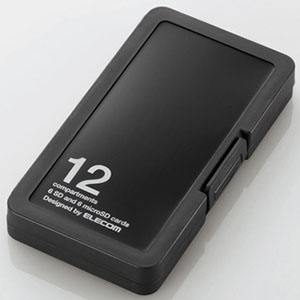 ELECOM SD・microSDカードケース プラスチックタイプ SDカード6枚+microSDカード6枚収納 ブラック プラスチックタイプ SD・microSDカードケース SDカード6枚+microSDカード6枚収納 ブラック CMC-SDCPP12BK