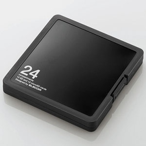 ELECOM SD・microSDカードケース プラスチックタイプ SDカード12枚+microSDカード12枚収納 ブラック CMC-SDCPP24BK