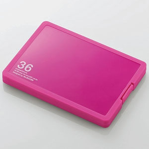 ELECOM SD・microSDカードケース プラスチックタイプ SDカード18枚+microSDカード18枚収納 ピンク CMC-SDCPP36PN