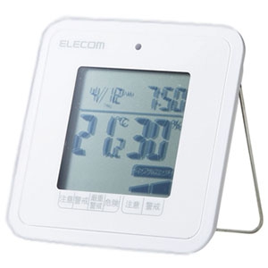 ELECOM 【生産完了品】デジタル温湿度計 熱中症・インフルエンザ警告アラーム機能付 OND-03WH