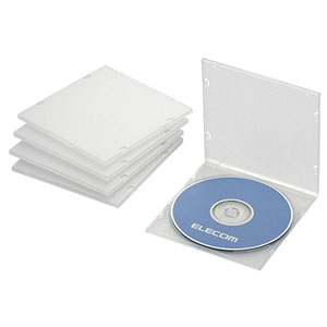 ELECOM Blu-ray・DVD・CDケース スリムタイプ 1枚収納 PP素材使用 5枚セット CCD-JPCS5CR