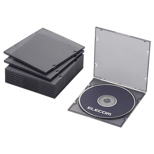 ELECOM 【生産完了品】Blu-ray・DVD・CDケース スリムタイプ 1枚収納 PP素材使用 10枚セット クリアブラック CCD-JPCS10CBK