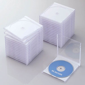 ELECOM Blu-ray・DVD・CDケース 1枚収納 30枚セット ホワイト CCD-JSCN30WH