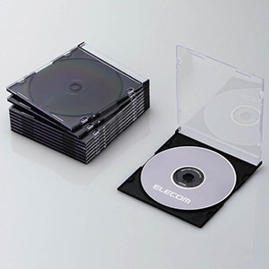 ELECOM Blu-ray・DVD・CDケース スリムタイプ 1枚収納 10枚セット ブラック CCD-JSCS10BK