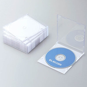 ELECOM Blu-ray・DVD・CDケース スリムタイプ 1枚収納 10枚セット ホワイト CCD-JSCS10WH