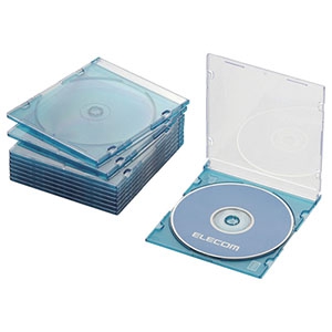 ELECOM Blu-ray・DVD・CDケース スリムタイプ 1枚収納 10枚セット クリアブルー Blu-ray・DVD・CDケース スリムタイプ 1枚収納 10枚セット クリアブルー CCD-JSCS10CBU
