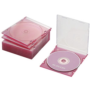 ELECOM Blu-ray・DVD・CDケース スリムタイプ 1枚収納 10枚セット クリアピンク CCD-JSCS10CPN