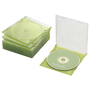 ELECOM 【生産完了品】Blu-ray・DVD・CDケース スリムタイプ 1枚収納 10枚セット クリアグリーン CCD-JSCS10CGN