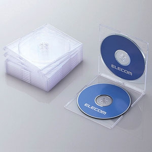 ELECOM Blu-ray・DVD・CDケース スリムタイプ 2枚収納 10枚セット クリア CCD-JSCSW10CR