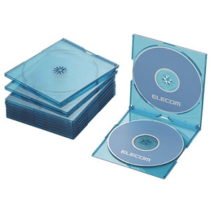 ELECOM Blu-ray・DVD・CDケース スリムタイプ 2枚収納 10枚セット クリアブルー Blu-ray・DVD・CDケース スリムタイプ 2枚収納 10枚セット クリアブルー CCD-JSCSW10CBU