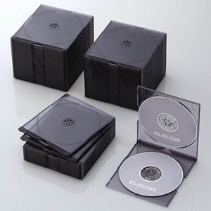 ELECOM Blu-ray・DVD・CDケース スリムタイプ 2枚収納 50枚セット クリアブラック CCD-JSCSW50CBK
