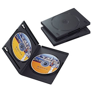 ELECOM DVDトールケース 2枚収納 3枚セット ブラック DVDトールケース 2枚収納 3枚セット ブラック CCD-DVD04BK