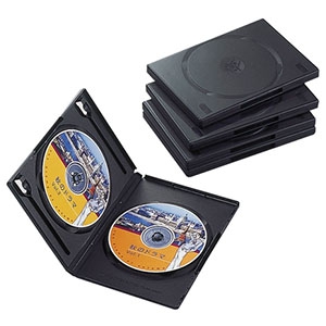 ELECOM 【生産完了品】DVDトールケース 2枚収納 5枚セット ブラック CCD-DVD05BK