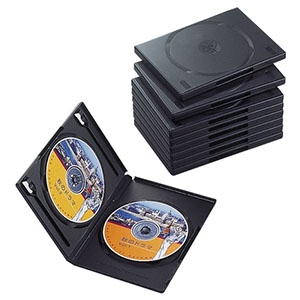 ELECOM DVDトールケース 2枚収納 10枚セット ブラック DVDトールケース 2枚収納 10枚セット ブラック CCD-DVD06BK