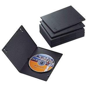 ELECOM DVDトールケース スリムタイプ 1枚収納 10枚セット ブラック CCD-DVDS03BK