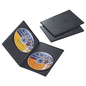 ELECOM 【生産完了品】DVDトールケース スリムタイプ 2枚収納 3枚セット ブラック CCD-DVDS04BK