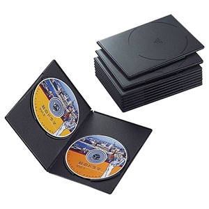 ELECOM DVDトールケース スリムタイプ 2枚収納 10枚セット ブラック CCD-DVDS06BK
