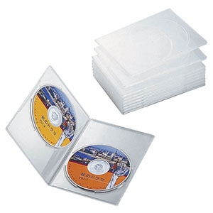 ELECOM DVDトールケース スリムタイプ 2枚収納 10枚セット クリア CCD-DVDS06CR
