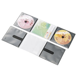 ELECOM CD・DVD用ソフトケース スリムタイプ 2枚収納 10枚入 CCD-DP2C10BK
