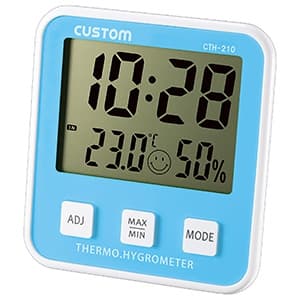 カスタム 【生産完了品】デジタル温湿度計 時計表示・快適度2段階表示機能付 デジタル温湿度計 時計表示・快適度2段階表示機能付 CTH-210