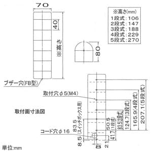 パトライト 【生産完了品】LED壁面取付積層信号灯 《シグナル・タワー ウォールマウント》 点灯タイプ 3段式(赤・黄・緑) LED壁面取付積層信号灯 《シグナル・タワー ウォールマウント》 点灯タイプ 3段式(赤・黄・緑) WME-302A-RYG 画像2