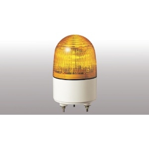 パトライト 【生産完了品】LED小型表示灯 点灯/点滅タイプ 定格電圧AC100V φ82mm 黄 PES-100A-Y