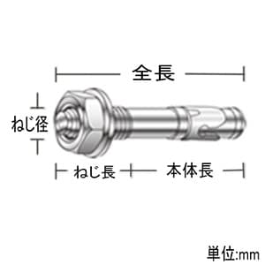 ユニカ ビッグワン BGSタイプ(ステンレス) ねじ径M8 適合材:コンクリート・石材 50本入 ビッグワン BGSタイプ(ステンレス) ねじ径M8 適合材:コンクリート・石材 50本入 BGS-860 画像3