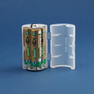 旭電機化成 単3が3個で単1電池アダプター 2個入 ホワイト 単3が3個で単1電池アダプター 2個入 ホワイト ADC-311WH 画像4
