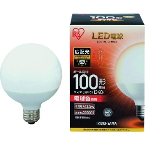 アイリスオーヤマ 【販売終了】LED電球 屋内用 ボール球タイプ 明るさ100W形相当 電球色 E26口金 密閉型器具対応 LED電球 屋内用 ボール球タイプ 明るさ100W形相当 電球色 E26口金 密閉型器具対応 LDG14L-G-10V4