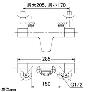 カクダイ 【生産完了品】サーモスタットシャワー混合栓 《雪》 節湯型 壁付タイプ 逆流防止機能付 サーモスタットシャワー混合栓 《雪》 節湯型 壁付タイプ 逆流防止機能付 173-245 画像4