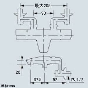 カクダイ 【販売終了】サーモスタットシャワー混合栓 節湯型 壁付タイプ 逆流防止機能・シャワーホース付 サーモスタットシャワー混合栓 節湯型 壁付タイプ 逆流防止機能・シャワーホース付 173-077 画像2