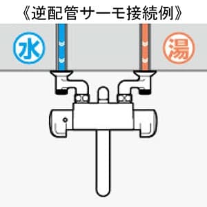 カクダイ 【販売終了】サーモスタットシャワー混合栓 節湯型 逆配管タイプ パイプ取付ネジW26山20 逆流防止機能・シャワーホース付 サーモスタットシャワー混合栓 節湯型 逆配管タイプ パイプ取付ネジW26山20 逆流防止機能・シャワーホース付 173-132 画像2