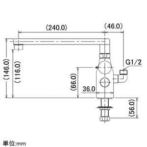 カクダイ 【販売終了】サーモスタットシャワー混合栓 節湯型 デッキタイプ 取付芯々85mm対応 寒冷地用 逆流防止機能・シャワーホース付 サーモスタットシャワー混合栓 節湯型 デッキタイプ 取付芯々85mm対応 寒冷地用 逆流防止機能・シャワーホース付 175-011K 画像2