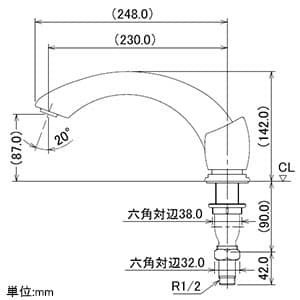 カクダイ 【生産完了品】バスデッキ混合栓 《ASURA》 埋込み・はさみ込み兼用 寒冷地用 取付穴径31〜34mm バスデッキ混合栓 《ASURA》 埋込み・はさみ込み兼用 寒冷地用 取付穴径31〜34mm 154-000K 画像2