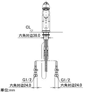 カクダイ 【販売終了】シングルレバー引出し混合栓 節湯型 ブレードホースタイプ 取付穴径36〜40mm 吐水口高さ161mm 逆流防止機能付 シングルレバー引出し混合栓 節湯型 ブレードホースタイプ 取付穴径36〜40mm 吐水口高さ161mm 逆流防止機能付 118-049 画像4