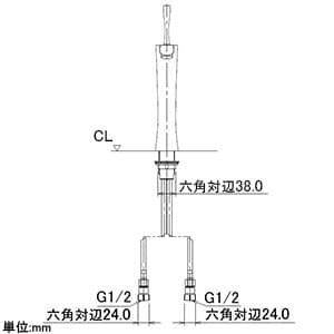 カクダイ 【生産完了品】シングルレバー混合栓 《神楽》 洗面用 トール型 ブレードホースタイプ 取付穴径34〜36mm 吐水口高さ204mm 逆流防止機能付 シングルレバー混合栓 《神楽》 洗面用 トール型 ブレードホースタイプ 取付穴径34〜36mm 吐水口高さ204mm 逆流防止機能付 183-235 画像3