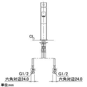 カクダイ 【生産完了品】シングルレバー混合栓 《RASATO》 洗面用 ミドル型 ブレードホースタイプ 取付穴径35mm 一般地・寒冷地共用 吐水口高さ163mm シングルレバー混合栓 《RASATO》 洗面用 ミドル型 ブレードホースタイプ 取付穴径35mm 一般地・寒冷地共用 吐水口高さ163mm 183-149 画像3