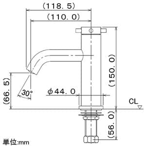 カクダイ 【生産完了品】立水栓 《VARUNA》 洗面用 単水栓タイプ 呼び径13 取付穴径22〜28mm 吐水口高さ66.5mm 90°開閉ハンドル機能付 立水栓 《VARUNA》 洗面用 単水栓タイプ 呼び径13 取付穴径22〜28mm 吐水口高さ66.5mm 90°開閉ハンドル機能付 716-250-13 画像2